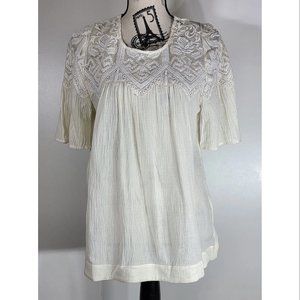 Sea NYC Frida Embellished Top, ivory Size 8 NWOT